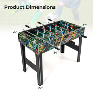37 Inch Mini Foosball Table 2-in-1 Game Table with Detachable Legs for Tabletop