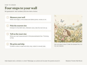 Watercolor Meadow Friends Wall Mural, image 3