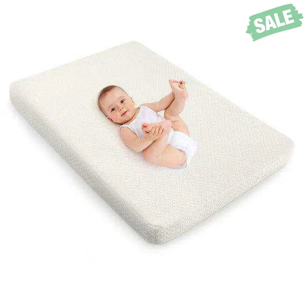 38 x 26 Inch Dual Sided Pack and Play Baby Mattress Pad with Removable Washable Cover-White Toddler Beds