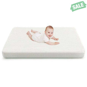 38 x 26 Inch Dual Sided Pack and Play Baby Mattress Pad with Removable Washable Cover-White Toddler Beds