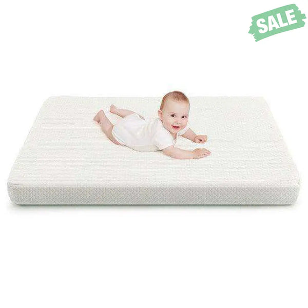 38 x 26 Inch Dual Sided Pack and Play Baby Mattress Pad with Removable Washable Cover-White Toddler Beds