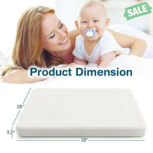 38 x 26 Inch Dual Sided Pack and Play Baby Mattress Pad with Removable Washable Cover-White Toddler Beds