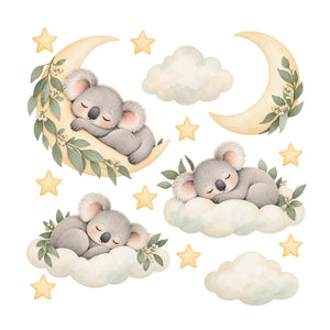 Sleeping Koala Moon and Clouds Wall Decals, Set of 15, image 2