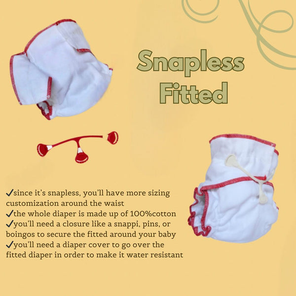Cotton Fitted Cloth Diaper without Snaps
