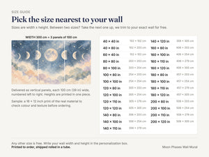 Watercolor Moon Phases Wall Mural, image 5