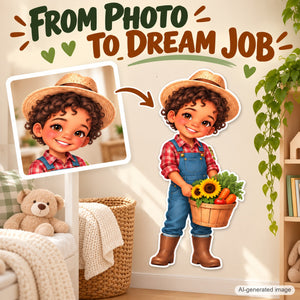 Personalized Farmer Wall Decal from Photo, Dream Job Sticker, image 4