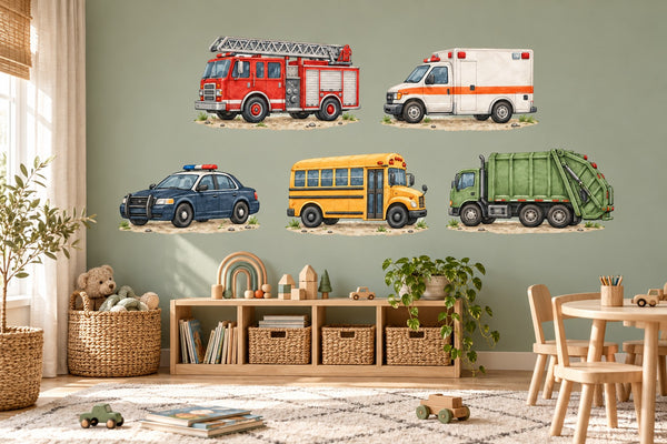 City Vehicle Wall Decals, Set of 5 (Set 3), image 3