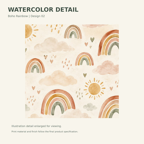 Watercolor Little Rainbows Pattern Wall Mural, image 3