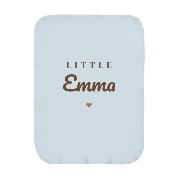 Little Name swaddle blanket in sky