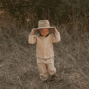 Organic Twill Button Jacket - Oat