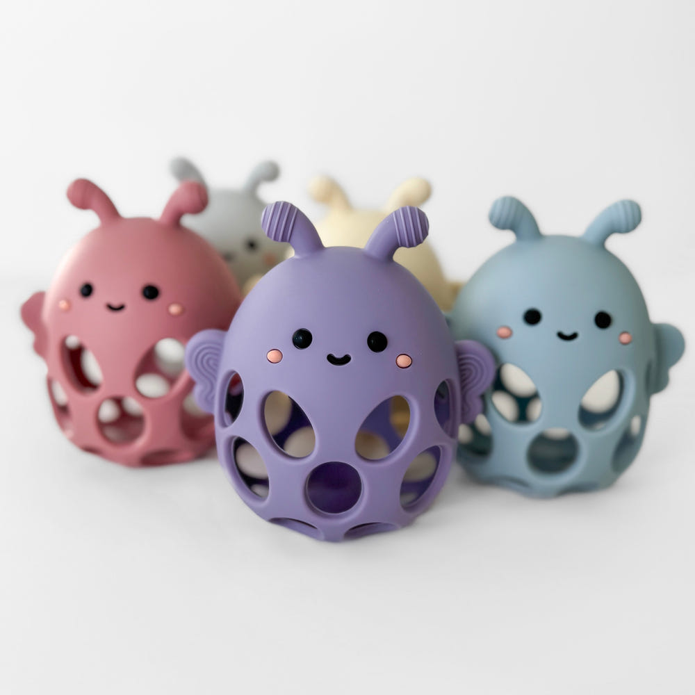 Honey Bee Teether from Garden Party Collection, perfect for soothing babies' gums.