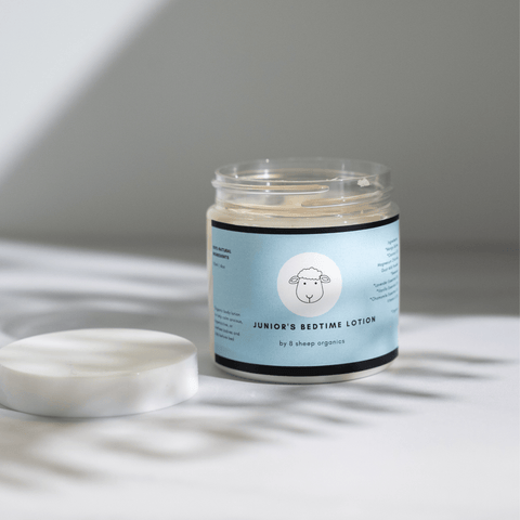 Junior's Bedtime Lotion for babies, soothing skincare for a peaceful night's sleep.