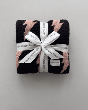 Lightning Bolt Fuzzy Blanket | Mocha - MOOGCO Baby