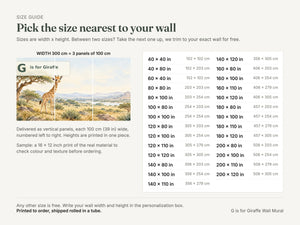 Watercolor G is for Giraffe Alphabet Wall Mural, image 5