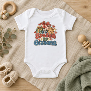 Spoiled By Grandma baby bodysuit in white