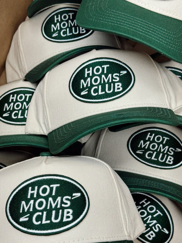 KenzKustomz Hot Moms Club Green Vintage Trucker Hat Snapback