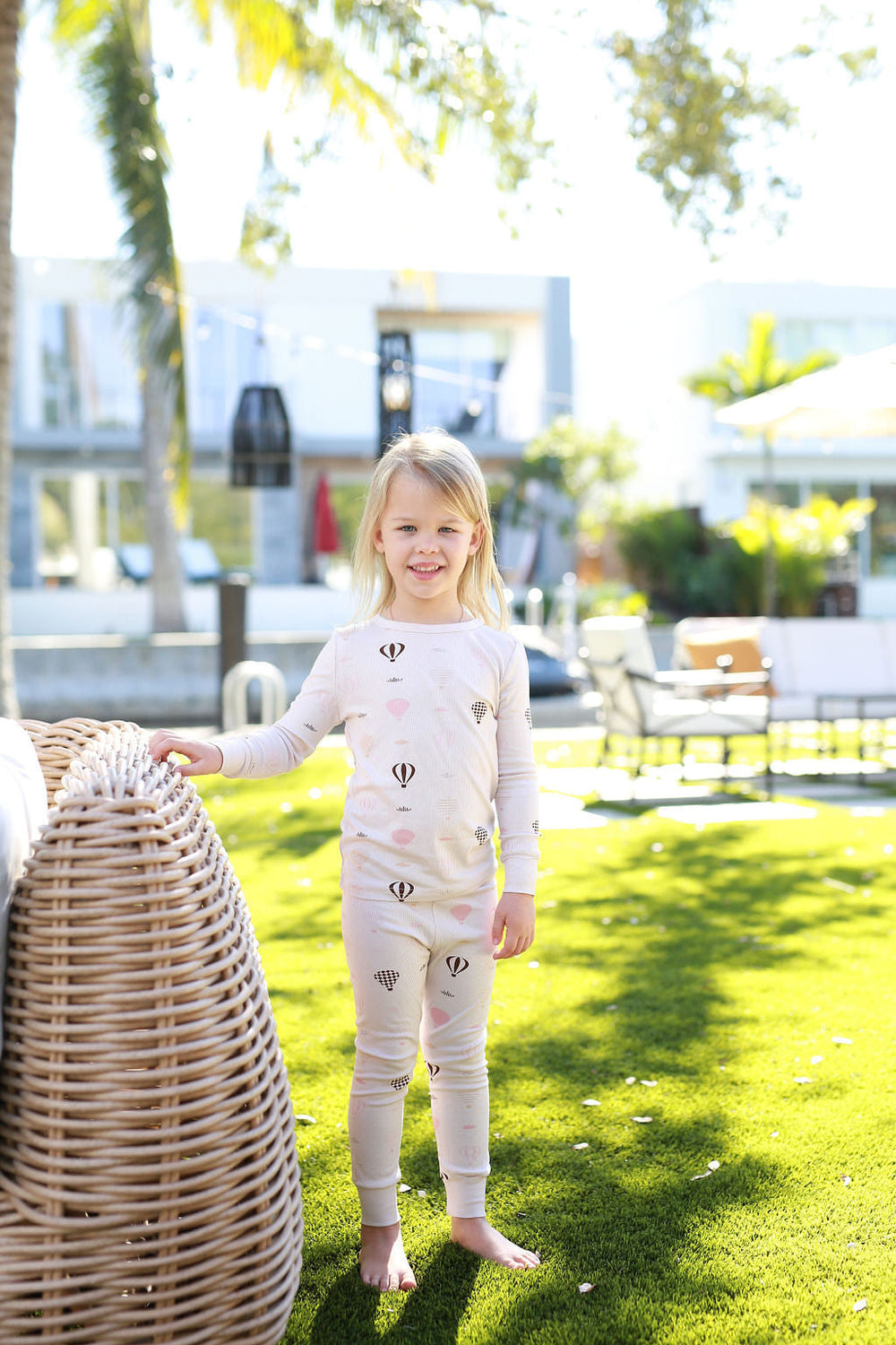 Pink Hot Air Balloon PJ for babies, cozy sleepsuit perfect for bedtime comfort and style.