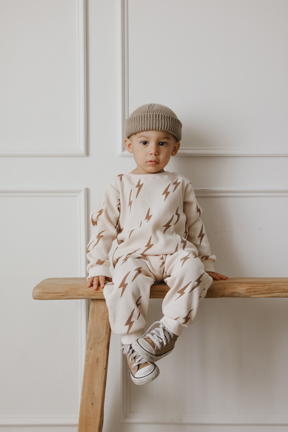 Waffle Printed Pants Set - MOOGCO Baby