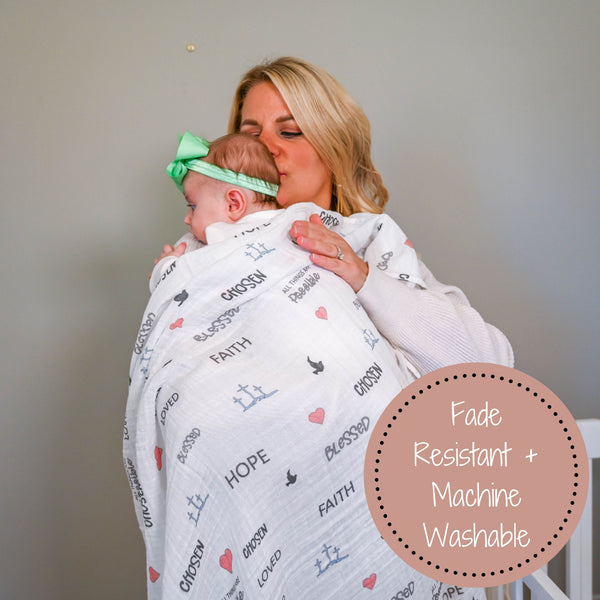 All Things Are Possible Baby Faith Swaddle Blanket