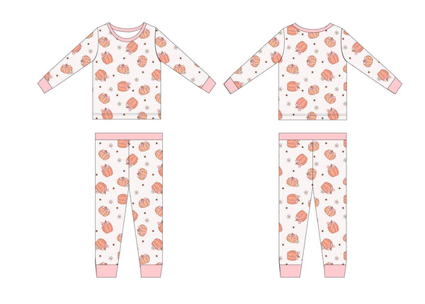 Sweet Dreams Pumpkin Set for babies, cozy bedding for peaceful sleep, displayed from angle 4.