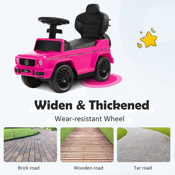 3-In-1 Ride on Push Car Mercedes Benz G350 Stroller Sliding Car with Canopy