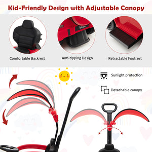 3-In-1 Ride on Push Car Mercedes Benz G350 Stroller Sliding Car with Canopy