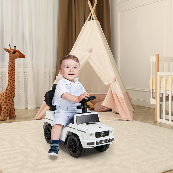 3-In-1 Ride on Push Car Mercedes Benz G350 Stroller Sliding Car with Canopy