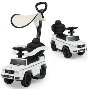 3-In-1 Ride on Push Car Mercedes Benz G350 Stroller Sliding Car with Canopy