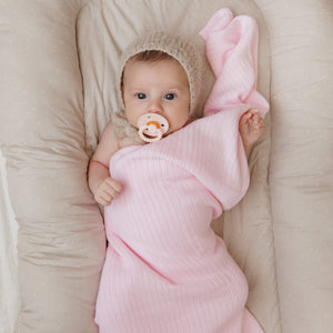 Organic Ribbed Knit Cotton Baby Blanket