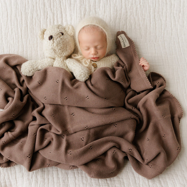 Organic Pointelle Luxury Knit Swaddle Blanket - MOOGCO Baby