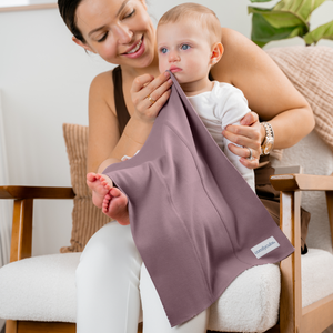 Cotton Burp Cloths in Mulberry