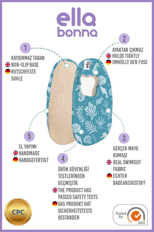 Non-Slip Sole, Unisex Baby, Children's Sea Shoes, Pool Booties, Seahorse