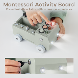 Busy Board Toy Truck Set for 3+ in Sage