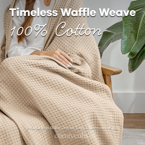 Adult Waffle Blankets in Sand