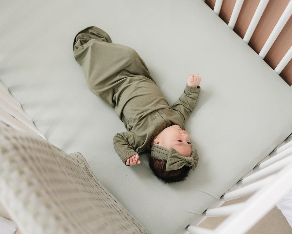 Sage Bamboo Stretch Crib Sheet - MOOGCO Baby