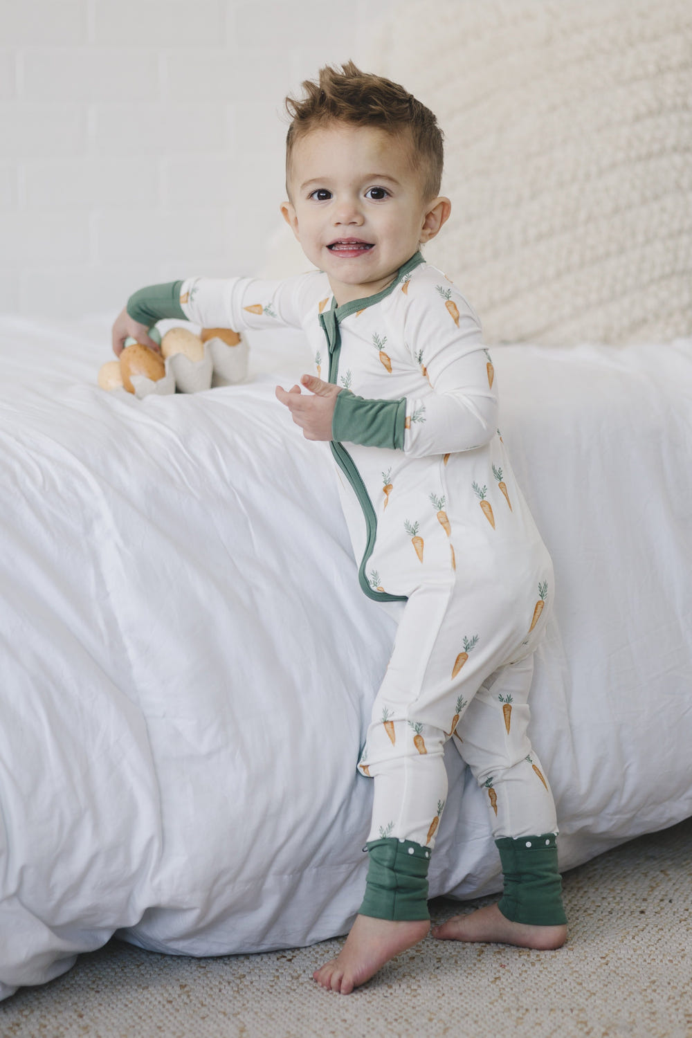 Keep Calm and Carrot On Bamboo Zippy Romper for babies, perfect for comfort and fun in toys and entertainment.