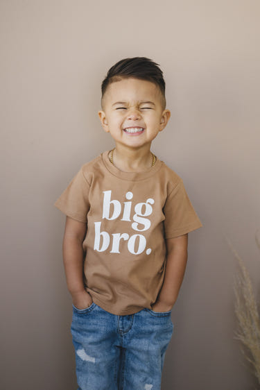 Big Bro Organic Cotton T-Shirt in various colors for babies, perfect for casual wear.