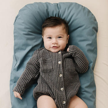 Infant Lounger Covers in Bluejay design, perfect accessory for comfortable baby lounging.