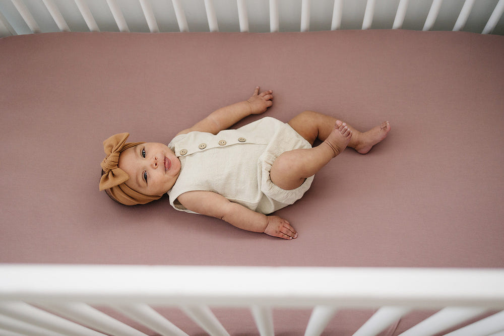 Dusty Rose Bamboo Stretch Crib Sheet - MOOGCO Baby