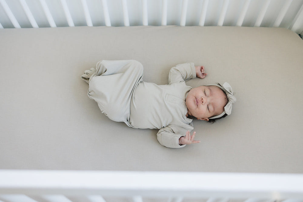 Oatmeal Bamboo Knot Gown - MOOGCO Baby