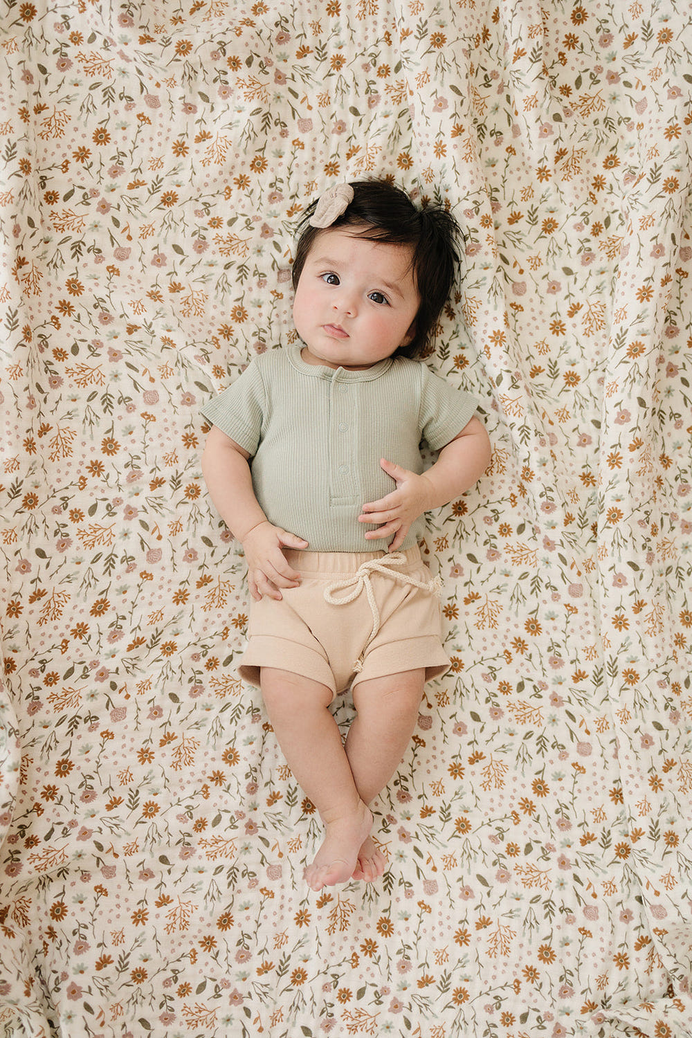 Sage Organic Cotton Ribbed Snap Bodysuit - MOOGCO Baby