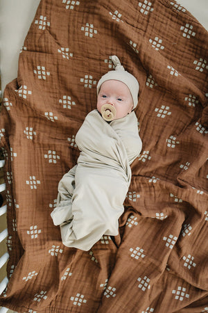 Oatmeal Bamboo Hat OR Head Wrap Set