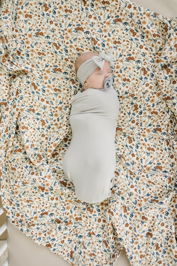 Stone Bamboo Stretch Swaddle