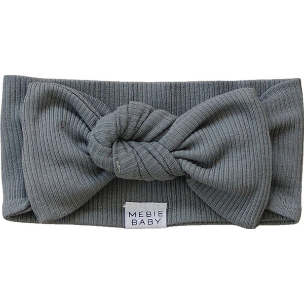 Grey Organic Cotton Ribbed Head Wrap