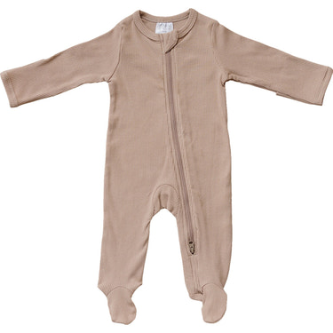 Pale Pink Organic Cotton Ribbed Zipper - MOOGCO Baby