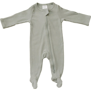 Sage Organic Cotton Ribbed Zipper