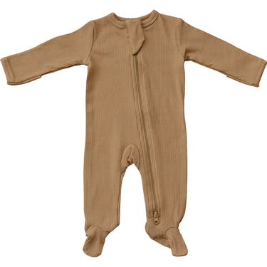 Cafe Organic Cotton Ribbed Zipper - MOOGCO Baby
