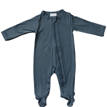 Charcoal Bamboo Footed Zipper - MOOGCO Baby