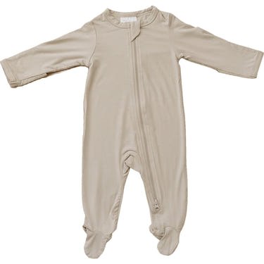 Oatmeal Bamboo Footed Zipper - MOOGCO Baby