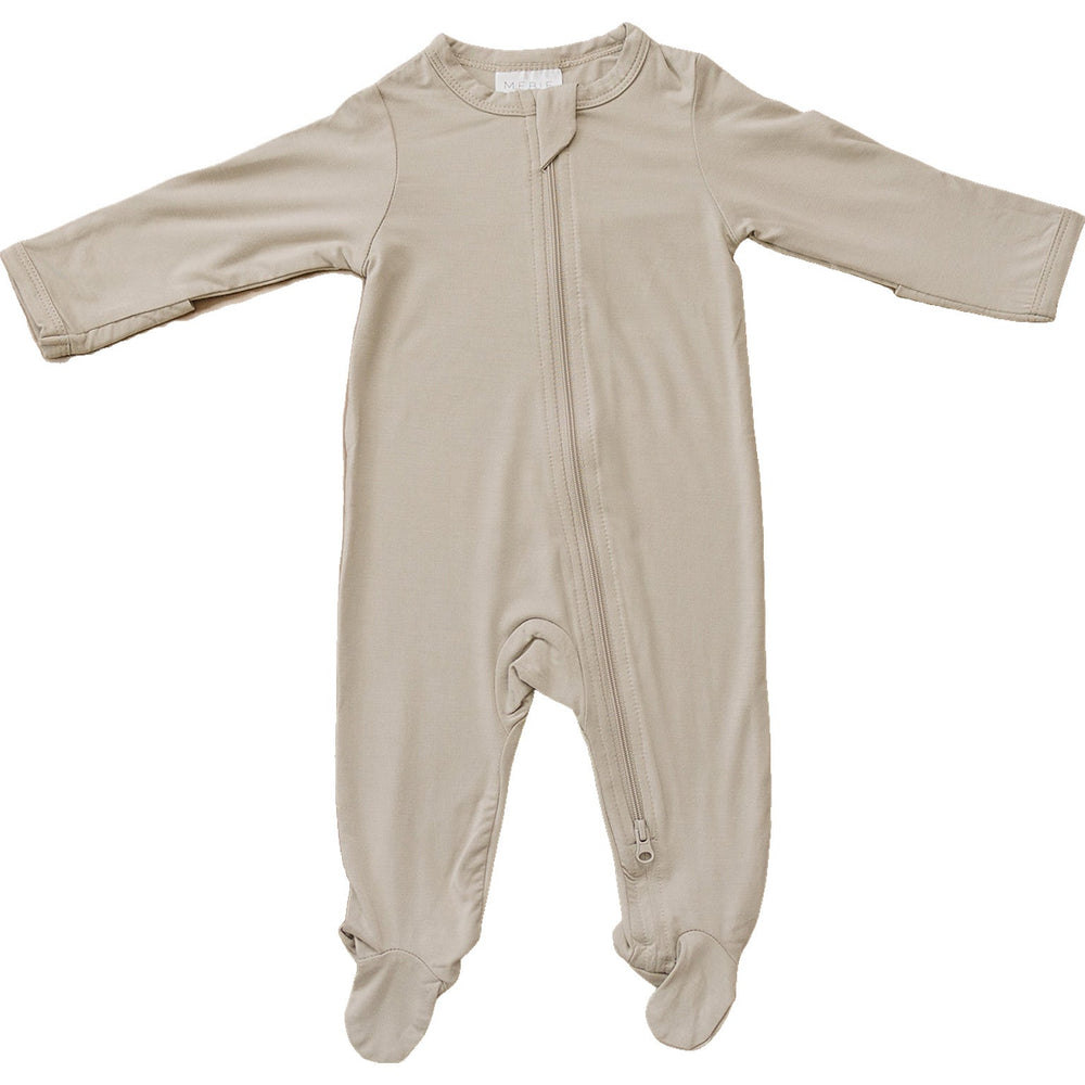 Oatmeal Bamboo Footed Zipper